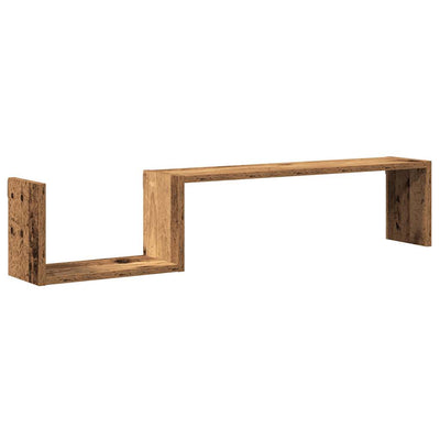 Seinähyllyt 2 kpl vanhaa puuta 100x15x20 cm lastulevy