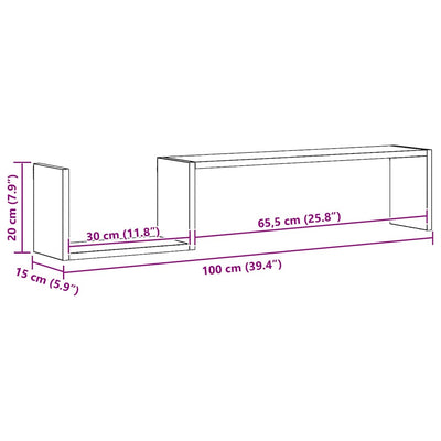 Tammi seinähyllyt Denice 100x15x20cm (2 kpl käsityöläinen, puinen)
