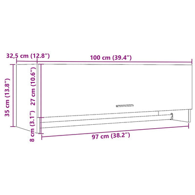 Vaatekaappi käsityöläinen tammi 100x32,5x35 cm tekninen puu