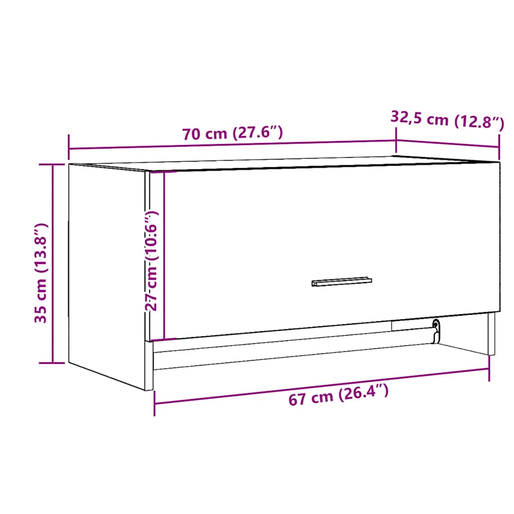 Vaatekaappi käsityöläinen tammi 70x32,5x35 cm tekninen puu
