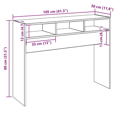 Konsolipöytä artesaani tammi 105x30x80 cm tekninen puu