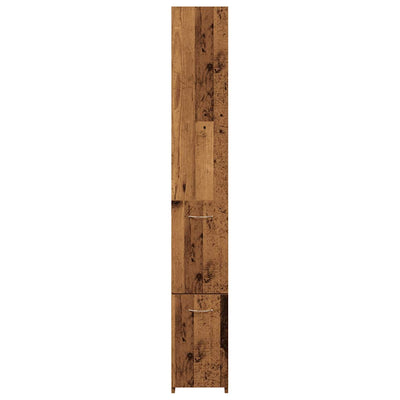 Kylpyhuonekaappi vanhaa puuta 25x25x170 cm lastulevy