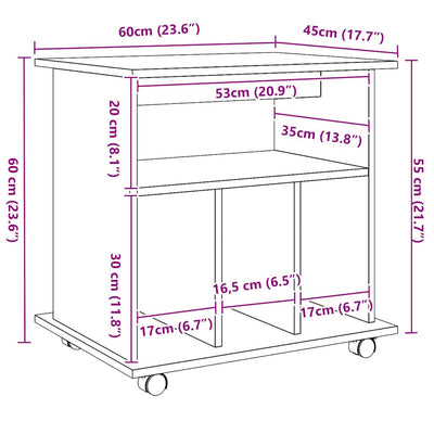 Artesaani tammi kaappi pyörillä Gagriel 60x45x60cm (puinen)