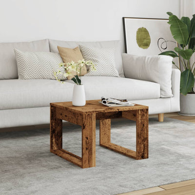 Vanha puu sivupöytä Delczeg 50x50x35cm (lastulevy)