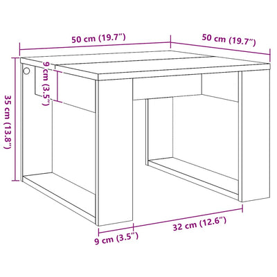 Artesaani tammi sivupöytä Delczeg 50x50x35cm (puinen)