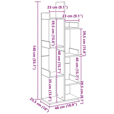 Artesaani tammi kirjakaappi Ihim 48x25,5x140cm (puinen)