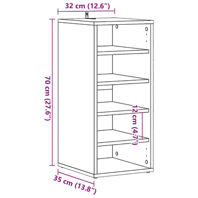 Kenkäkaapit 2 kpl vanha puu 32x35x70 cm lastulevy