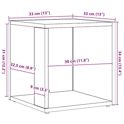 Artesaani tammi sivupöytä Kaleena 33x33x34cm (puinen)