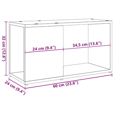 TV-taso vanhaa puuta 60x24x32 cm lastulevy