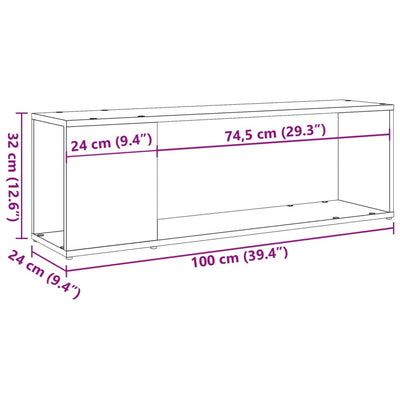 TV-taso käsityöläinen tammi 100x24x32 cm tekninen puu