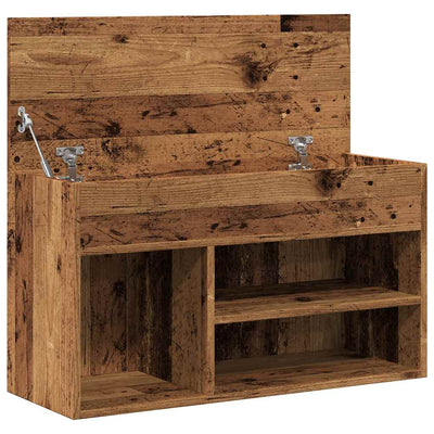 Kenkien säilytyspenkki vanhaa puuta 80x30x45 cm lastulevy