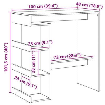Tammi baaripöytä säilytystelineellä käsityöläinen Radut