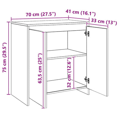 Senkki käsityöläinen tammi 70x41x75 cm tekninen puu
