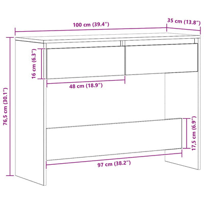 Artesaani tammi konsolipöytä Nick 100x35x76,5cm (puinen)