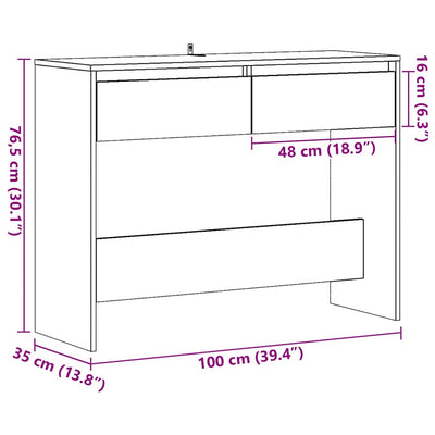 Konsolipöytä artesaani tammi 100x35x76,5 cm tekninen puu