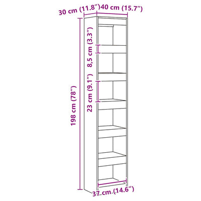 Kirjakaappi/tilanjakaja artisan oak Aursulesei 40x30x198cm