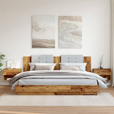 Seinäkiinnitettävät yöpöydät Ulia (2 kpl vanha puu)