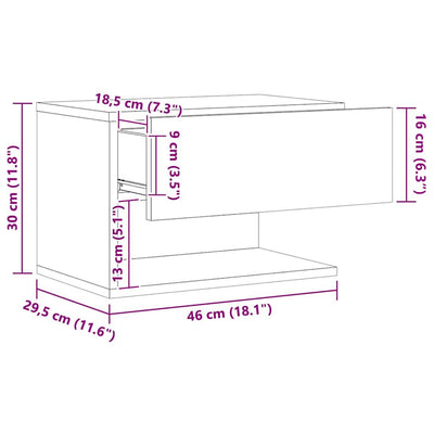 Seinäkiinnitettävä yöpöytä Ulia (artesaani tammi)