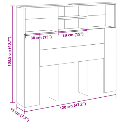 Vanha puu päätylevykaappi Haig 120x19x103,5cm (puinen)