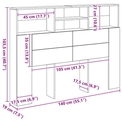 Käsityöläinen tammi päätykaappi Haig 140x19x103,5cm