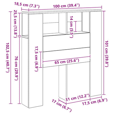 Artesaani tammi laatikosto Minta 100x19x104,5cm (puinen)