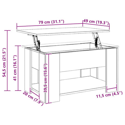 sohvapöytä artisan oak Metilina 79x49x41cm (engineered wood)