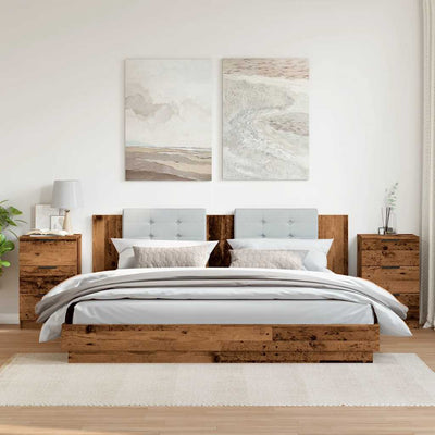 Vanha puu yöpöydät Panfilimon 40x36x65cm (2 kpl lastulevy)