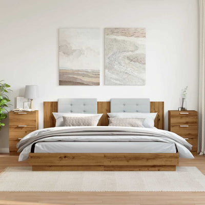 Yöpöydät 2 kpl artesaani tammi 40x36x65 cm tekninen puu
