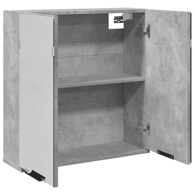 Betoninharmaa kylpyhuoneen peilikaappi Ghadib 64x20x66,5cm (lastulevy)