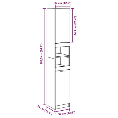 Vanha puu kylpyhuoneen kaappi Bernhold 32x34x188,5cm (puinen)