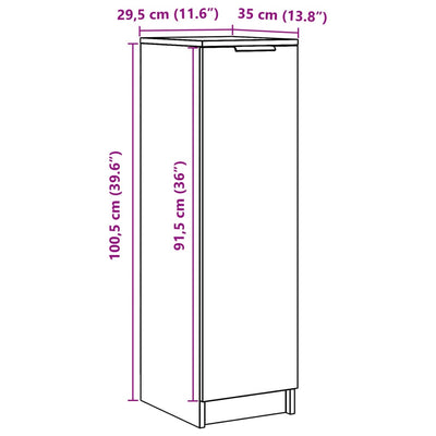 Kirjahylly vanha puu 29,5x35x100,5 cm lastulevy