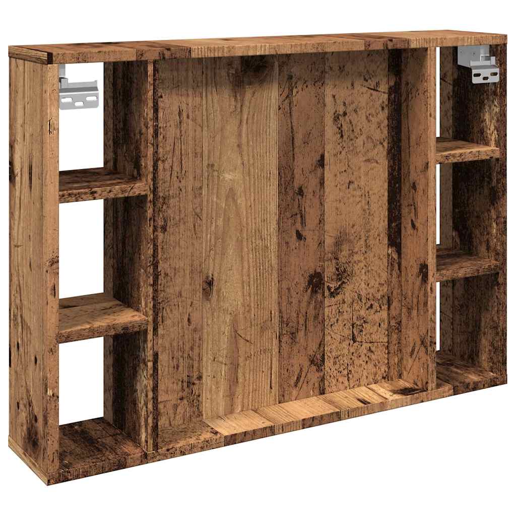 Vanha puu peilikaappi led-valoilla Sergie 76x15x55cm (puinen)