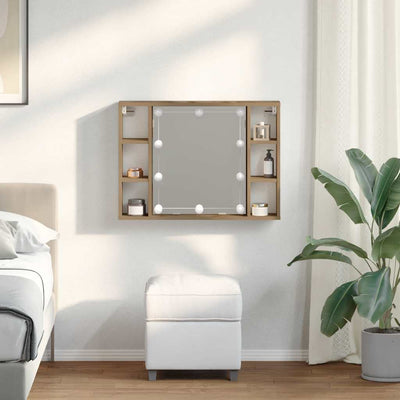 Tammi peilikaappi led-valoilla Sergie 76x15x55cm (puinen)