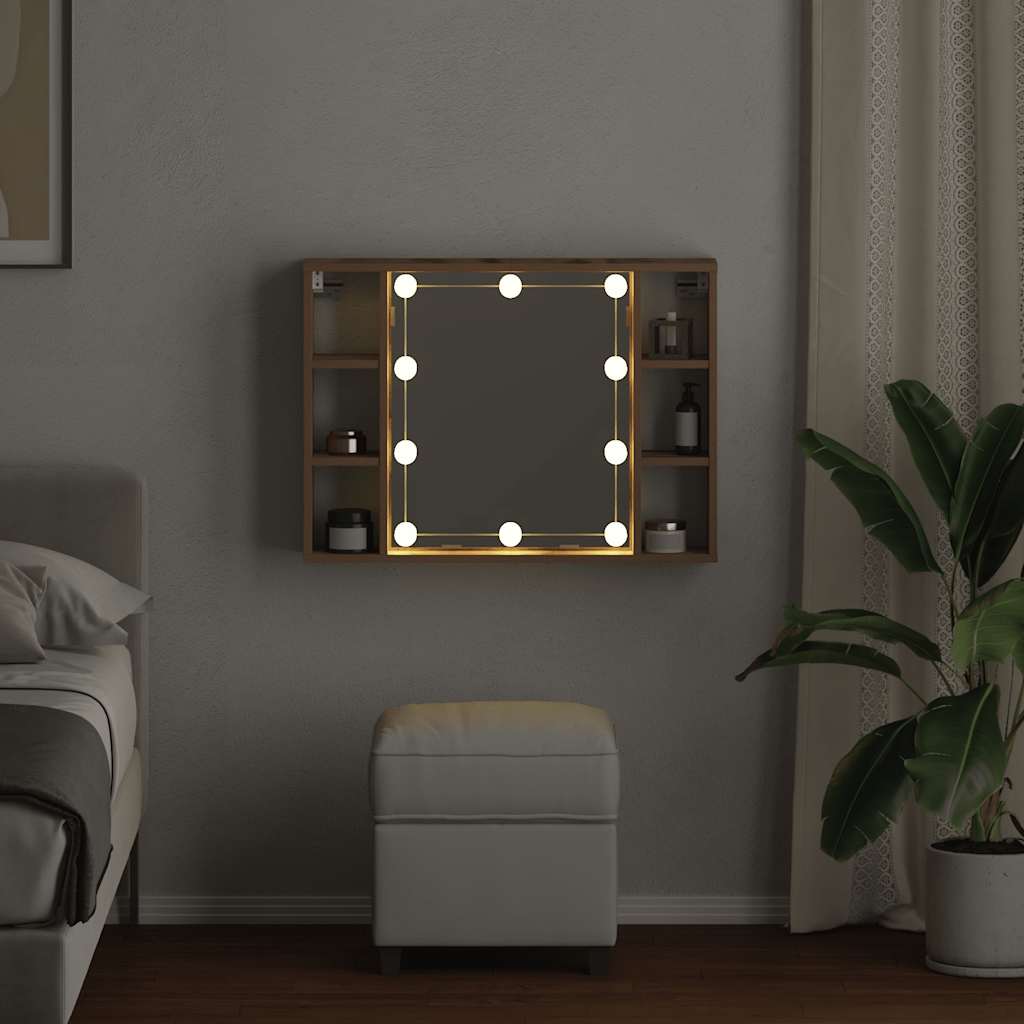 Tammi peilikaappi led-valoilla Sergie 76x15x55cm (puinen)