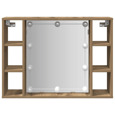 Tammi peilikaappi led-valoilla Sergie 76x15x55cm (puinen)