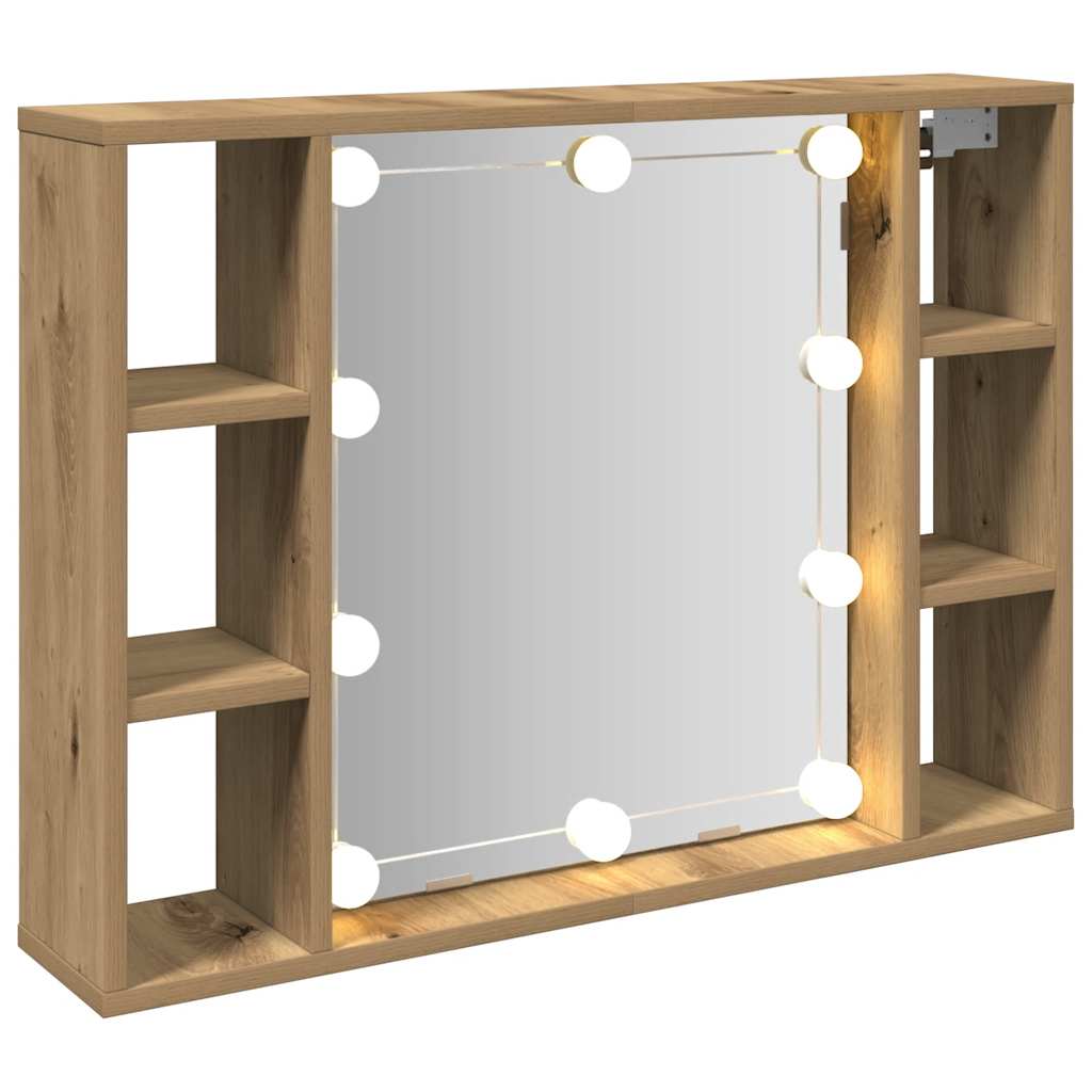 Tammi peilikaappi led-valoilla Sergie 76x15x55cm (puinen)