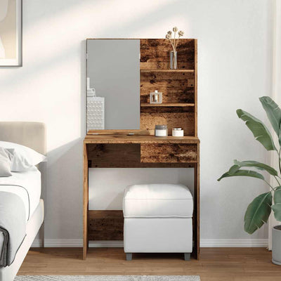 Vanha puu peilipöytä Nilda 74,5x40x141cm