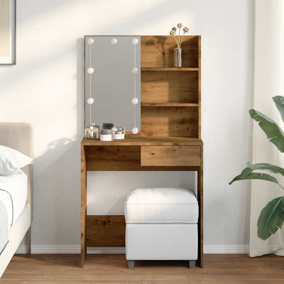 kampauspöytä LEDillä Artisan Oak 74,5x40x141 cm