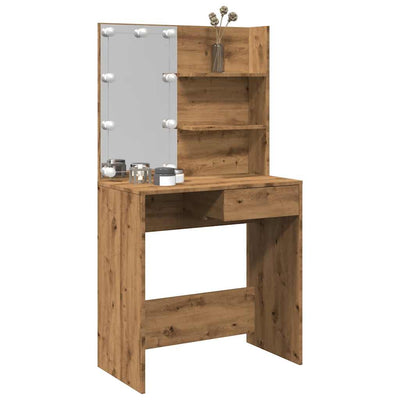 kampauspöytä LEDillä Artisan Oak 74,5x40x141 cm