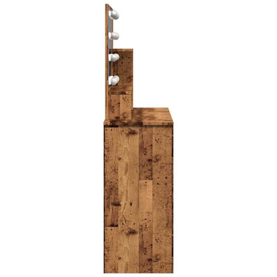 Vanha puu peilipöytä led-valoilla Gioni 86,5x35x136cm