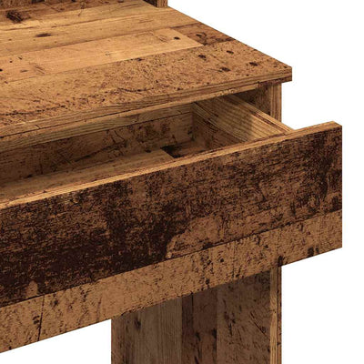 Vanha puu peilipöytä led-valoilla Valadea 96x40x142cm