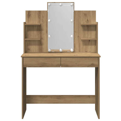 Artesaani tammi peilipöytä led-valoilla Valadea 96x40x142cm