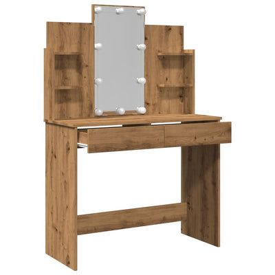 Peilipöytä LED-valoilla artesaani tammi 96x40x142 cm