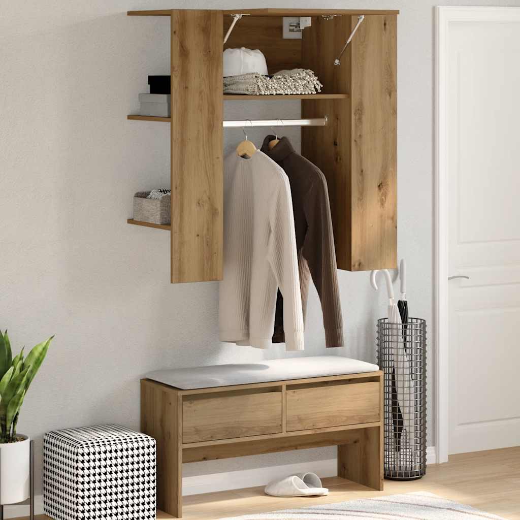 Käsityöläinen tammi eteisen kaappi Cubasa 97,5x37x99cm