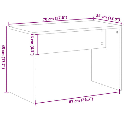 Meikkijakkara vanhaa puuta 70x35x45 cm tekninen puu