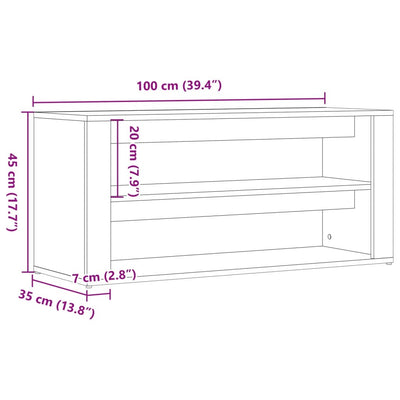 Kenkäteline vanha puu 100x35x45 cm tekninen puu