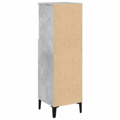 Kylpyhuoneen kaappi betoninharmaa 30x30x100 cm tekninen puu