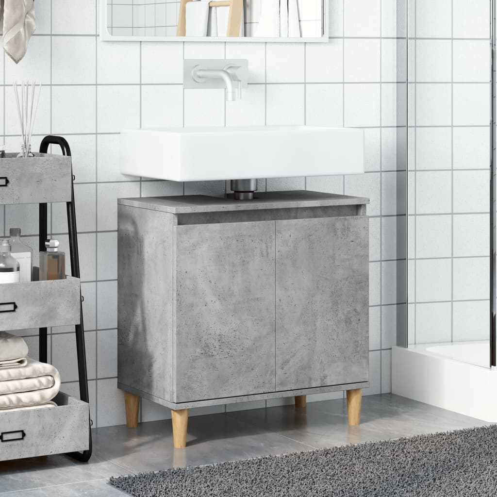 Betoninharmaa pesuallaskaappi Constantinu 58x33x60cm (puinen)