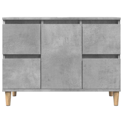 Pesuallaskaappi betoninharmaa 80x33x60 cm tekninen puu