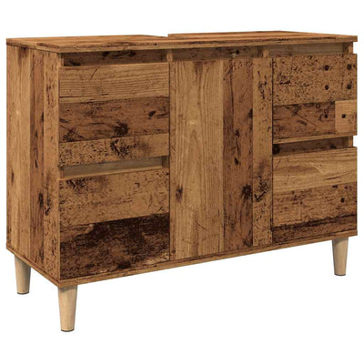 Pesuallaskaappi vanhaa puuta 80x33x60 cm tekninen puu